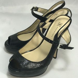 Black Peep Toe Heels Size 5.5